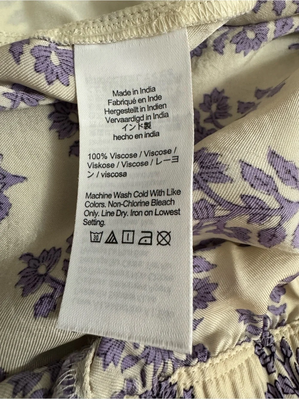 J. Crew White Shorts with Lavender Floral Block Print